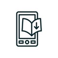 Ebook digital download icon - book and arrow Royalty Free Stock Photo