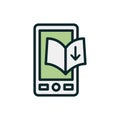 Ebook digital download icon - book and arrow Royalty Free Stock Photo
