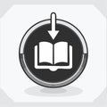 Ebook Download Icon for Digital Library and Learning Royalty Free Stock Photo