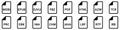 Ebook file format icons. Various ebook formats files. Vector line icons