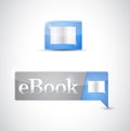 Ebook icon button blue download Royalty Free Stock Photo