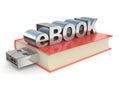 EBook metal red book. 3D