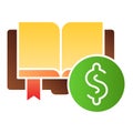 Ebook pay flat icon. Electronic library color icons in trendy flat style. Paid content gradient style design, designed