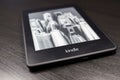EBook reader Kindle on black background Royalty Free Stock Photo
