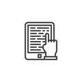 Ebook reading line icon