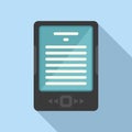 Ebook tablet icon flat vector. Digital book