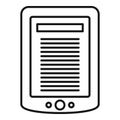 Ebook tablet icon, outline style