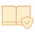 Ebooks available flat icon. Electronic book orange icons in trendy flat style. Cheked book gradient style design