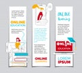 Ebooks reading bookmarks vector templates set