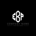 EBP letter logo design with polygon shape. EBP polygon and cube shape logo design. EBP hexagon vector logo template white and Royalty Free Stock Photo
