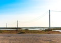 Ebro Delta estuary and wetlands, Tarragona, Catalunya, Spain. Copy space for text.