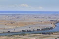 Ebro river and delta, with flooded rice fields