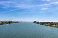 Ebro river through the Ebro Delta park in Catalonia Spain Royalty Free Stock Photo