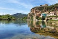 Ebro river Miravet village in Catalonia Royalty Free Stock Photo