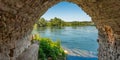 The Ebro River and the old town of Miravet, Tarragona province in Spain Royalty Free Stock Photo