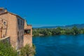 The Ebro River and the old town of Miravet, Tarragona province in Spain Royalty Free Stock Photo