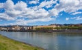 Ebro river and Suda Castle in Tortosa Royalty Free Stock Photo