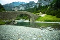 Ebro river through a valley in Cantabria, Spain Royalty Free Stock Photo