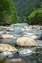 Ebro river through a valley in Cantabria, Spain Royalty Free Stock Photo