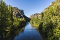 Ebro river through a valley in Spain Royalty Free Stock Photo