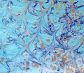 Ebru blue gold 1