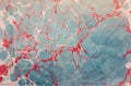 Ebru paper blue red Royalty Free Stock Photo