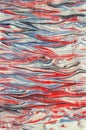 Ebru paper blue red waves natural paints Royalty Free Stock Photo