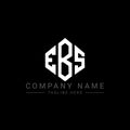 EBS letter logo design with polygon shape. EBS polygon and cube shape logo design. EBS hexagon vector logo template white and Royalty Free Stock Photo