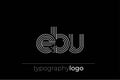 EBU modern geometric typography logo Royalty Free Stock Photo