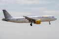 Airbus A320-214 operated by Vueling on landing Royalty Free Stock Photo