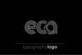 ECA modern geometric typography logo Royalty Free Stock Photo
