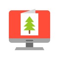 ECard vector, Christmas related flat style icon Royalty Free Stock Photo