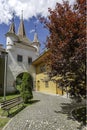 Ecaterina gate seen from gardens in summer in the city of Brasov in Romania Royalty Free Stock Photo