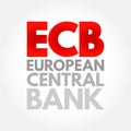 ECB European Central Bank - prime component of the Eurosystem and the European System of Central Banks, acronym concept background Royalty Free Stock Photo