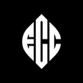 ECC circle letter logo design with circle and ellipse shape. ECC ellipse letters with typographic style. The three initials form a Royalty Free Stock Photo