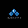 ECC letter logo design on BLACK background. ECC creative initials letter logo concept. ECC letter design Royalty Free Stock Photo