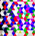 An eccentric illustration of graphical pattern of colorful shapes of triangles