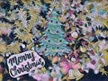 An eccentric nubile artistic pattern of graphic designing of colorful Christmas card