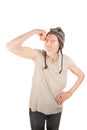 Eccentric Senior Man Flexing His Muscle Royalty Free Stock Photo