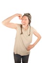 Eccentric Senior Man Flexing His Muscle Royalty Free Stock Photo