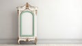 Eccentric White Ornate Wardrobe With Emerald And Bronze Accents Royalty Free Stock Photo