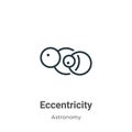Eccentricity outline vector icon. Thin line black eccentricity icon, flat vector simple element illustration from editable
