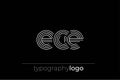 ECE modern geometric typography logo Royalty Free Stock Photo