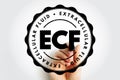 ECF Extracellular Fluid highlighted in a circular badge with a hand holding a marker behind the large central text, representing Royalty Free Stock Photo