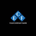 ECF letter logo design on BLACK background. ECF creative initials letter logo concept. ECF letter design.ECF letter logo design on