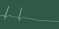 ECG in asystole, 3D illustration