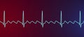 ECG in atrial flutter, 3D illustration