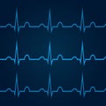 ECG on blue background 1 Royalty Free Stock Photo