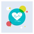 ecg, heart, heartbeat, pulse, beat White Glyph Icon colorful Circle Background Royalty Free Stock Photo