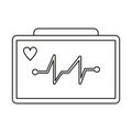 Ecg heart machine medical device thin line Royalty Free Stock Photo